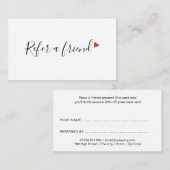 Chic Modern Script Red Love Heart Aanbevelingskaartje (Voorkant / Achterkant)