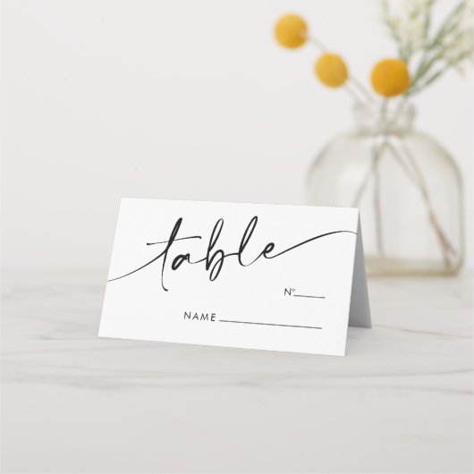 Chic Modern Script Trouwtafelnummer (Voorkant)