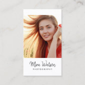 Chic Modern Script Typography Simple Photografe Visitekaartje (Voorkant)