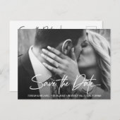 Chic Modern Script Wedding Save the Date Photo Briefkaart (Voorkant / Achterkant)