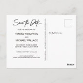 Chic Modern Script Wedding Save the Date Photo Briefkaart (Achterkant)