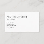 Chic Modern Script White Appointcard Afsprakenkaartje (Achterkant)