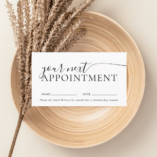 Chic Modern Script White Appointcard Afsprakenkaartje