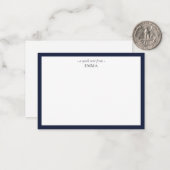 Chic Modern Small Denim Blue Correspondentie Notitiekaartje (Voorkant / Achterkant in situ)