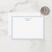 Chic Modern Small Powder Blue Correspondentie Notitiekaartje (Voorkant / Achterkant in situ)