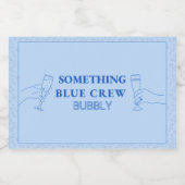 Chic Modern Something Blue Crew Bubbly Mini Sparkling Wijnetiket (Enkel label)