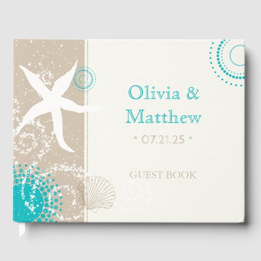 Chic Modern Starfish Beach Wedding Gastenboek (Voorkant)