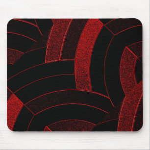 chic modern, stijlvol zwart-rood chevron muismat
