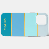 Chic Modern Stripes gouden naam Case-Mate iPhone Case (Achterkant (horizontaal))