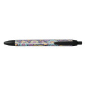 Chic Modern Stylish Navy Blue Geometric Pattern Zwarte Inkt Pen (Achterkant)