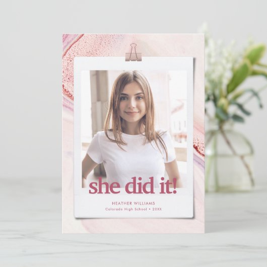 Chic Modern Typografie Afstuderen Aankondiging (Staand voorkant)