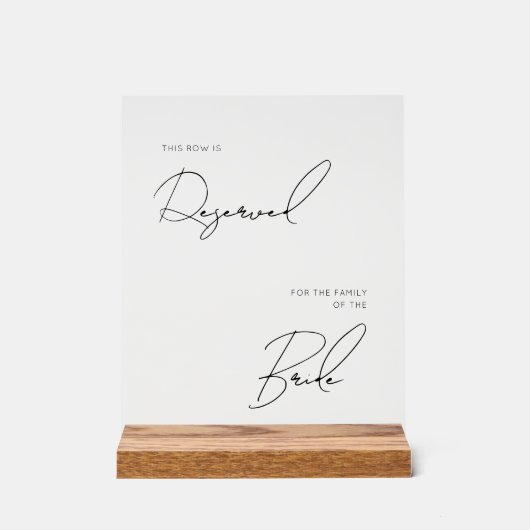Chic modern wedding reserved acrylic (Recto)