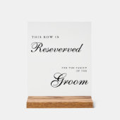 Chic Modern Wedding Reserved Sign (Recto)
