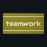 Chic Modern White TEAMWORK Stripes On Golden Olive<br><div class="desc">This sporty design features white modern TEAMWORK text and sleek edge stripes against golden olive background.   The text and colors in this design can be personalized.</div>