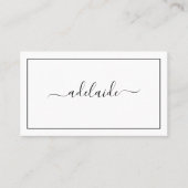 Chic Modern zwart haarstylist script Visitekaartje (Voorkant)