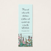 Chic Moderne Aquarelle Mint Rustique Fleur Signet (Devant)