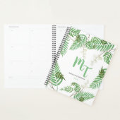Chic Moderne Aquarelle Verdure Script Monogramme (Devant avec enveloppe)