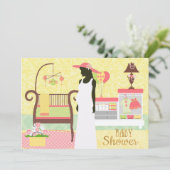 Chic Moderne Baby shower Invitation Nursery (Debout devant)