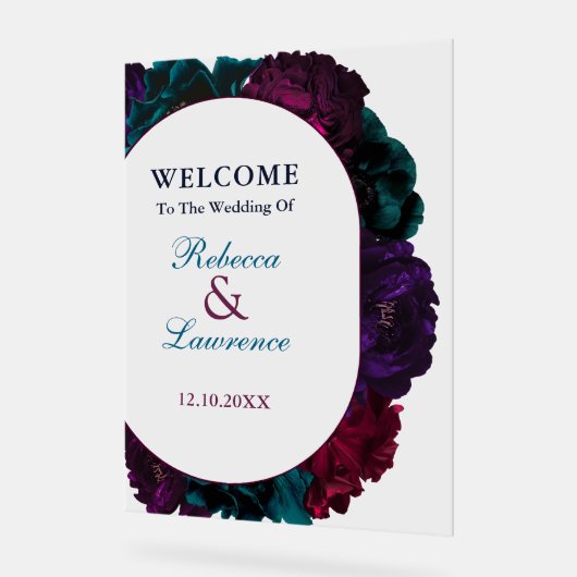 Chic moderne bijou tons mariage floral accueil (Angle)