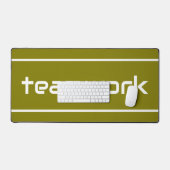Chic Moderne Blanc TEAMWORK Rayures Sur Olive Doré (Clavier et souris)