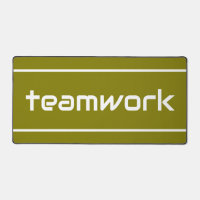 Chic Moderne Blanc TEAMWORK Rayures Sur Olive Doré