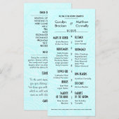 Chic moderne Blue Paisley Wedding Programme (Devant / Derrière)