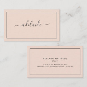 Chic Moderne Blush roze haarstylist script Visitekaartje
