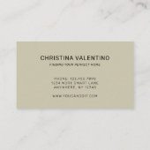 Chic moderne Botanique Carte de visite de verdure (Dos)