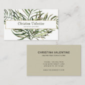 Chic moderne Botanique Carte de visite de verdure (Devant / Derrière)