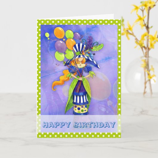 Chic moderne carte d'anniversaire pour fille (Fleur jaune)