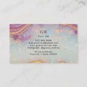 Chic moderne | Carte de visite rose Gold Opal (Dos)