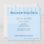 Chic moderne Clé Bleu Clôture Invitation de la Fêt (Devant)