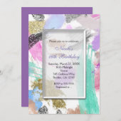 Chic moderne coloré beauté fêtes Invitations (Devant / Derrière)