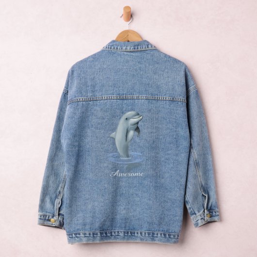 Chic Moderne Dolfijn & Script Denim Jacket (Hangar)
