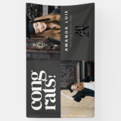 Chic Moderne Foto Houtskool Afstuderen  Spandoek (Verticaal)