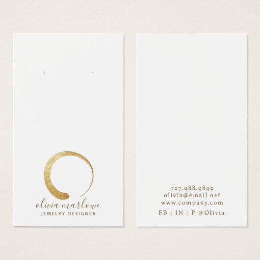 Chic moderne Gold Circle Logo Bijoux cartes d'affi (Devant & derrière)