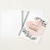 Chic moderne Gris et Pêche Floral (Devant avec enveloppe)