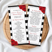 Chic Moderne Luxe Red Roses Programme de mariage