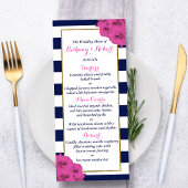 Chic Moderne Luxe Roses Rose Mariage Menu