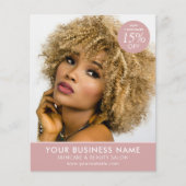 Chic Moderne Make-up Schoonheidssalon Roze Bedrijf Flyer (Voorkant)