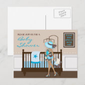 Chic Moderne Maman Baby shower contemporain Carte (Devant / Derrière)