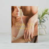 Chic moderne Mariage Carte de remerciements Foil (Debout devant)