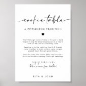 Chic Moderne Minimalistische Cookie Tafel Trouwbor Poster (Voorkant)