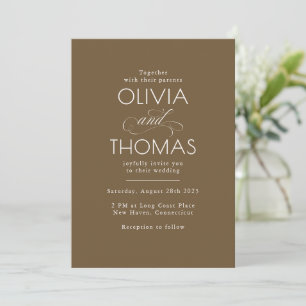Chic Moderne Minimalistische Typografie Bruin Huwe Kaart