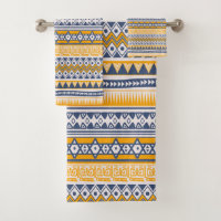 Chic moderne Motif tribal safran bleu marine