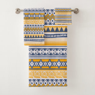 Chic moderne Motif tribal safran bleu marine