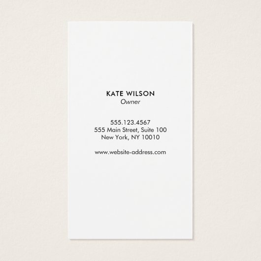 Chic moderne noir blanc professionnel (Dos)