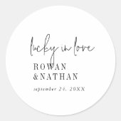 Chic moderne noir et blanc Lucky In Love Stickers (Devant)