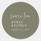 Chic moderne Olive Green S'more Love Stickers (Devant)