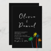 Chic Moderne Plage Mariage Invitation (Devant / Derrière)